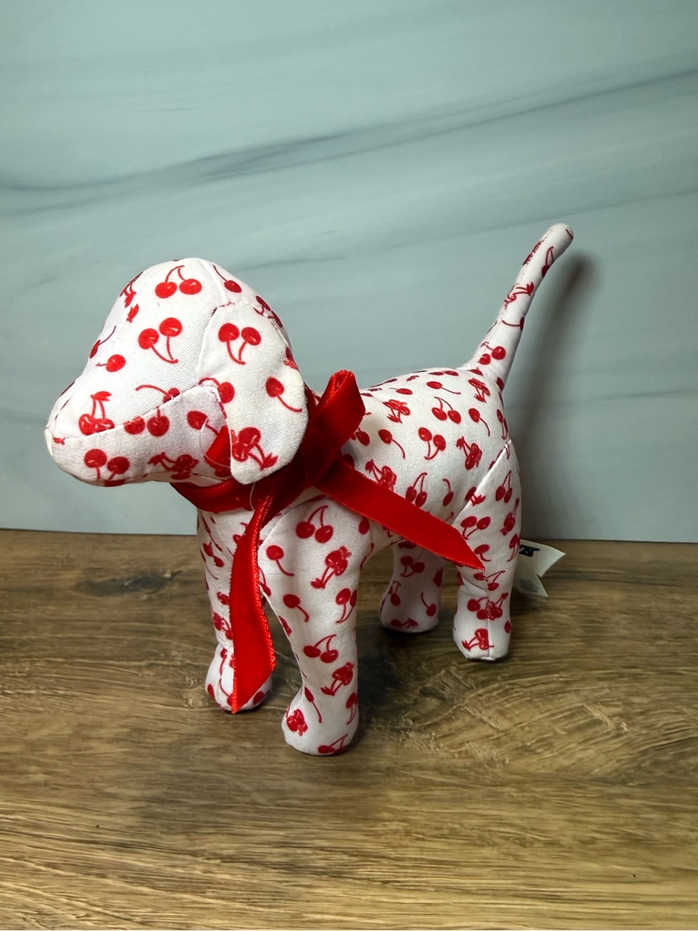 Victoria's Secret PINK Cherry Print Plush Dog Mascot Limited Edition
